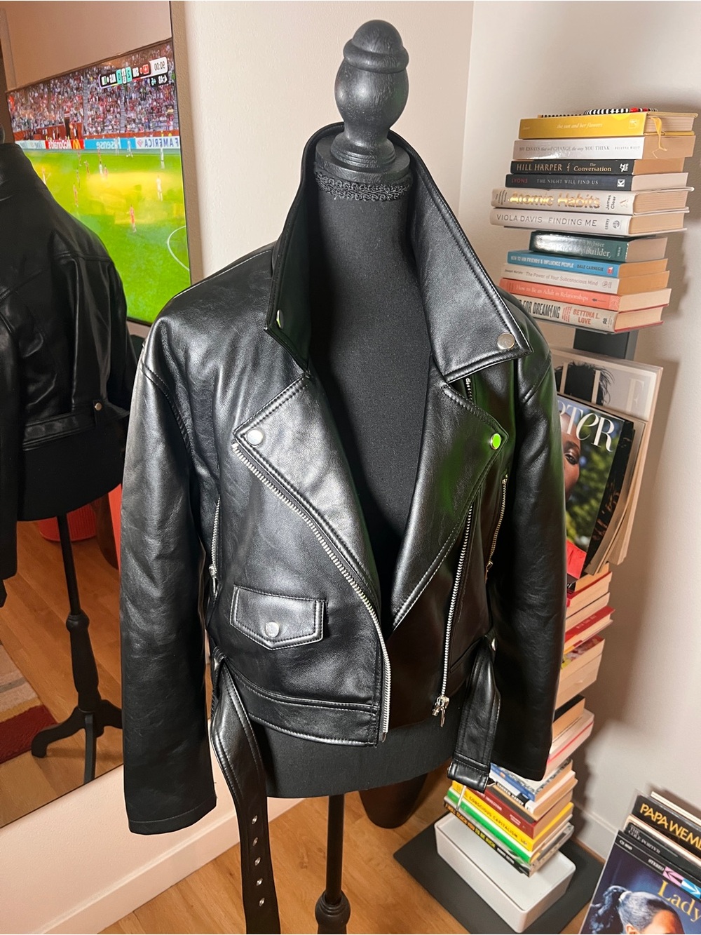 Topshop Black Leather Moto Jacket